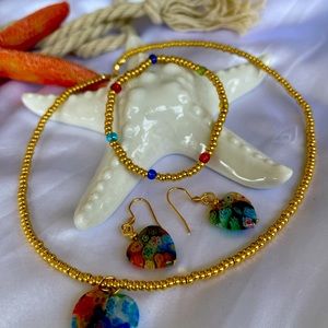 Necklace, bracelet & earrings set